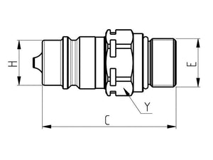 Faster Quick Release Hydraulic Coupling Male 1/2'' Body x M16 x 1.50 Metric Male Thread | S.112652 - Product Image 3