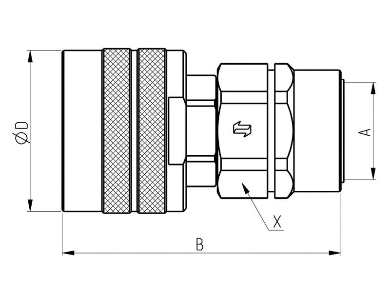 Faster Hydraulic Screw Coupling Male 1'' Body x 3/4'' BSP Female | S.112676 - Product Image 2