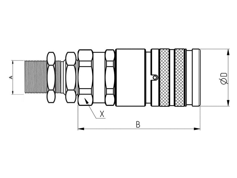 Faster Flat Faced Coupling Female 3/8'' Body x M18 x 1.50 Metric Male Bulkhead | S.112689 - Product Image 2