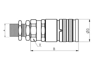 Faster Flat Faced Coupling Female 3/8'' Body x M18 x 1.50 Metric Male Bulkhead | S.112689 - Product Image 2
