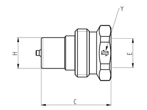 Faster Poppet Valve Coupling Screw - Male - 1/2''BSP - VVS Series | S.112800 - Product Image 3