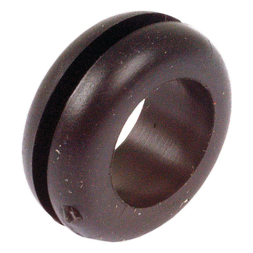 A Sparex Open Grommet (Part No. S.11335) featuring a round shape, black rubber material, a 1/2 inch central hole, and a 1/16 inch groove along its outer edge.