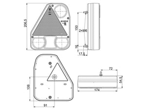 Sparex LED Rear Combination Light, Function: 4, Brake / Tail / Indicator / Fog, LH, 12-24V | S.113373 - Product Image 3