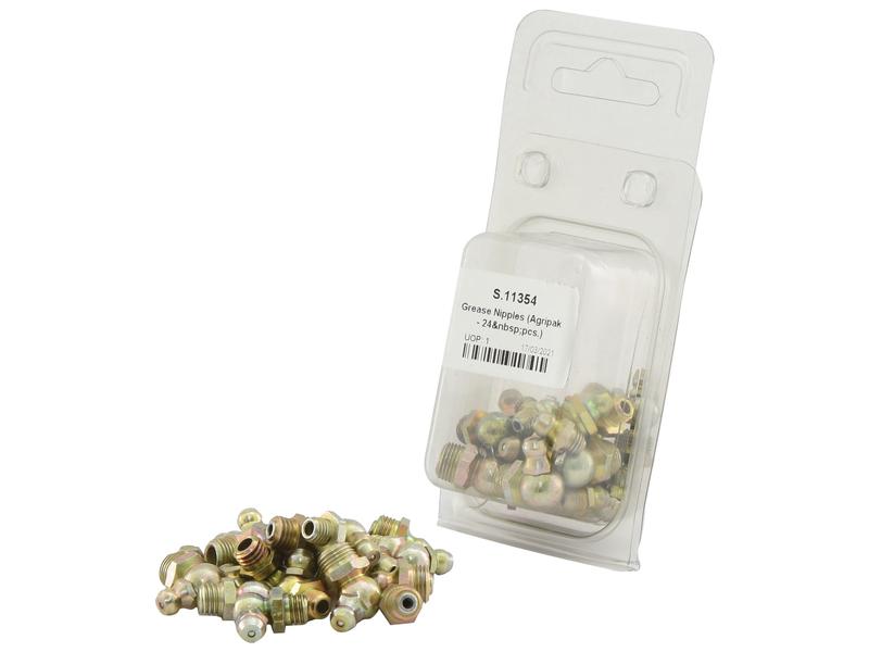Sparex Agripak 24pcs Grease Nipples Imperial Assortment Set | S.11354
