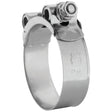 A robust, heavy-duty hose clip with a threaded bolt and nut mechanism, featuring an engraved logo and the word "Pat" on its stainless steel surface, branded as Sparex Heavy Duty Hose Clip: Ø64-67mm, Sparex Part No. S.11390.