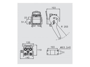 Faster Multiport Coupling - 3 Ports 1/4'' Body x 9/16'' UNF Male Thread (Mobile Part) | S.114034 - Product Image 3
