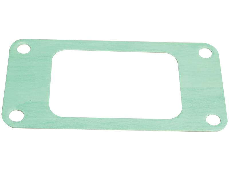 A rectangular green gasket with four circular holes in the corners, identified by Sparex Part Number S.114080 (Exhaust Gasket - Turbo Inlet), and available from Sparex under Tariff Code 4008290090.