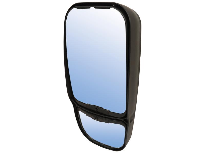 The Sparex Mirror Head, model S.114119, is a rectangular, right-hand side-view mirror for vehicles with dual reflective surfaces—one above the other. Measuring 475 x 235mm, it features a black plastic frame and heated glass for easy maintenance and replacement.