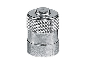 The Valve Cap Metal (Alternative to S.52257) by Sparex, with part number S.115220, features a metallic knurled design with a textured grip and smooth base—perfect for maintaining your vehicle in tip-top condition.