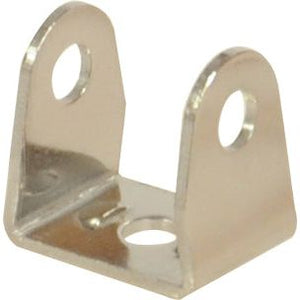 Introducing the Sparex S.115244 Bracket for Work Light, a durable metal bracket with two upright arms, each featuring a hole near the top, and a base with a central hole. Perfect for mounting or securing applications, this versatile bracket is designed to efficiently install a work light.