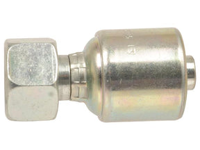 Close-up of a Gates Metric 24° Hose Insert 1/2'' x M22 x 1.50 (15L) Female Straight by Sparex, featuring a hexagonal nut and a cylindrical connector.