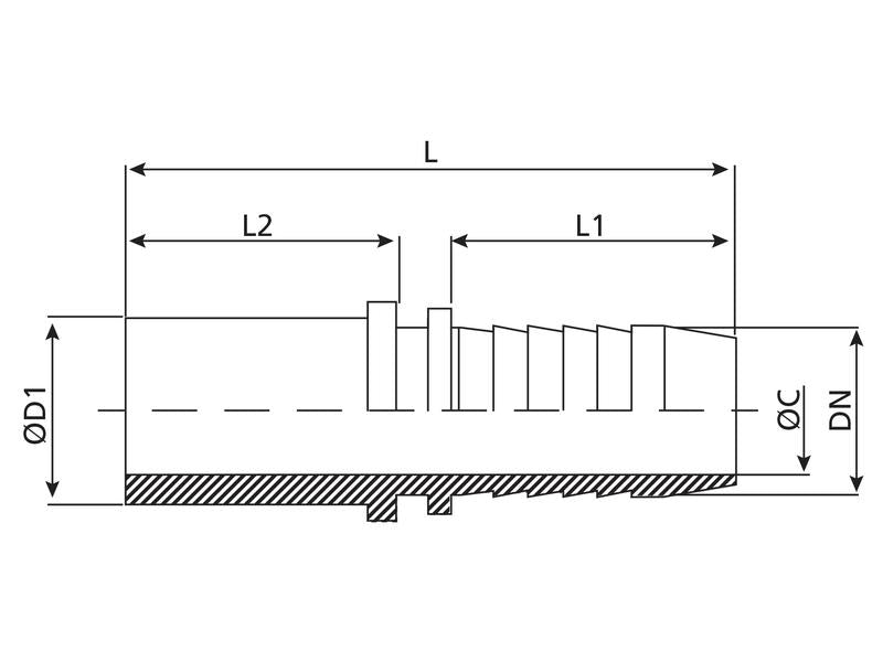 Dicsa Hose Insert 5/16'' x M8 Ø (8L) Straight Standpipe | S.116800 - Product Image 3