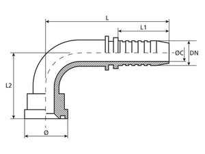 Dicsa Flange 1'' x 47.6mm 90° Swept Flange (6000psi) | S.116967 - Product Image 3
