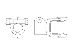 Weasler PTO Yoke - Interfering Clamp Bolt (U/J Size: 32 x 76mm) Size: 1-3/8''-6 Spline | S.117854 - Product Image 2