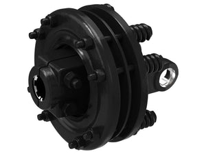 A close-up view of a black mechanical device with multiple bolts, springs, and components, appears to be a Sparex PTO Friction Clutch (U/J Size: 32 x 76mm) Size: 1 3/8''-6 Spline | Sparex Part Number: S.117867.