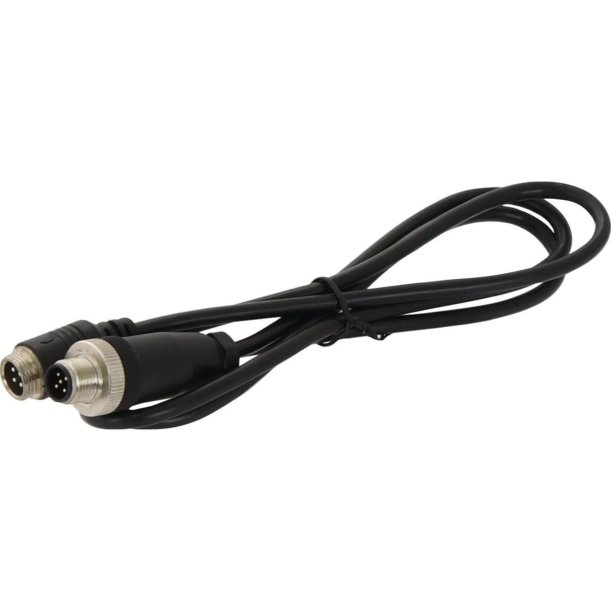 The Camera Adaptor Cable, 1m by Sparex (Sparex Part No. S.118453) is a black adaptor cable with four small pins, featuring two round connectors at each end.