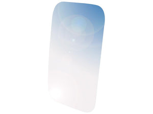 The Replacement Mirror Glass - Rectangular (Convex), 347 x 197mm by Sparex, is depicted reflecting light and sky on a white backdrop.