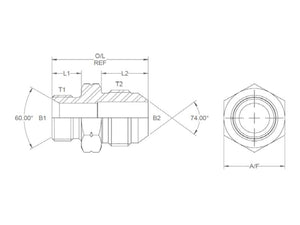Sparex Hydraulic Adaptor M20 x 1.50 Metric Male x 3/4'' JIC Male | S.11961 - Product Image 3