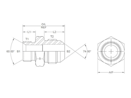 Sparex Hydraulic Adaptor M20 x 1.50 Metric Male x 3/4'' JIC Male | S.11961 - Product Image 3