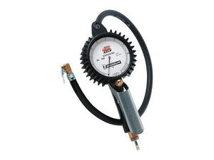 The Sparex Tyre Inflator Gauge, Eurodainu (Sparex Part Number: S.119701) features a 1.5m hose, a Tip Top pressure dial, and a metal connector for accurate measurement and inflation of tires.