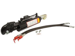 Enhance your tractor's attachment capabilities with the Sparex Hydraulic Top Link Kit (Cat.35mm/4). This kit includes a black hydraulic cylinder with a 120mm bore, complete with knuckle and Q.R CBM hook, two hydraulic hoses, two fittings, and three copper washers. The cylinder has a minimum length of 760mm. Designed for precision and efficiency, it's the perfect addition to your tractor implements.