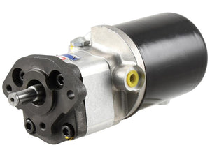 The Sparex Single Hydraulic Pump (Sparex Part Number: S.119936) features a black cylindrical housing, a durable metallic body, and multiple mounting ports, including a 9/16'' - 18 UNF fitting. It is designed for fluid power applications.

