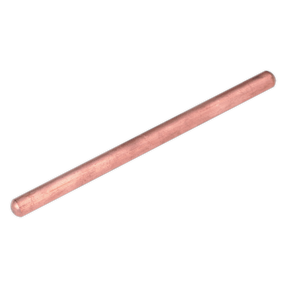 The Sealey Electrode Straight 195mm - 120/690048 is a straight, cylindrical copper rod with smooth, rounded ends, perfect for use with Sealey welders. It is shown against a plain white background.