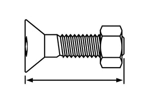 Sparex Round Countersunk Square Hex Bolt & Nut (TFCC) - 12 x 70mm, Tensile strength 12.9 (25 pcs. Box) | S.12004250 - Product Image 3