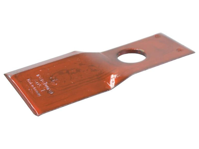 Schumacher Mower Blade - Twisted blade, top edge sharp - 123x45x4mm - Hole Ø20mm - Replacement for John Deere | S.12010380 - Product Image 1