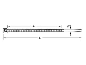 Sparex Cable Tie - Non Releasable, 270mm x 7.6mm | S.12026200 - Product Image 3
