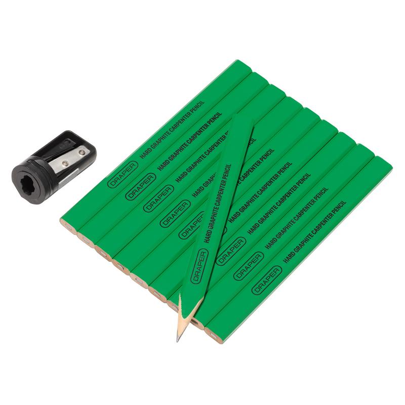Carpenter's Pencils with Sharpener (Pack of 10)