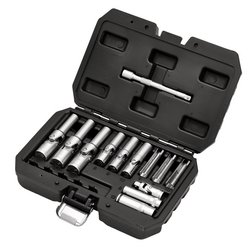 Draper - Thin Wall Psg Glow Plug Socket Set, 3/8" And 1/4" Sq. Dr. (18 Piece)