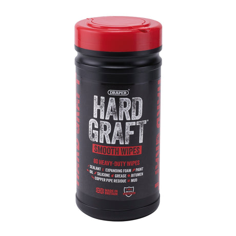 Draper Hard Graft Multipurpose Smooth Wipes (Tub Of 80) - HGW-SM80 - Farming Parts