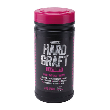Draper Hard Graft Multipurpose Textured Wipes (Tub Of 100) - HGW-TE100 - Farming Parts