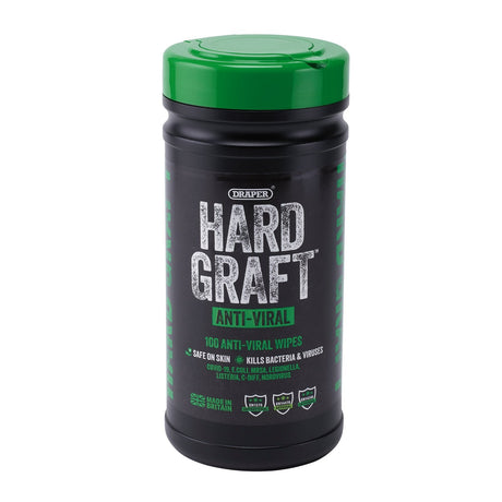 Draper Hard Graft Anti-Viral Wipes (Tub Of 100) - HGW-AN100 - Farming Parts