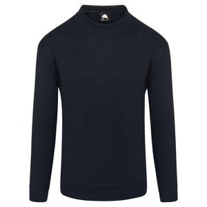 Introducing the Orn Kite Premium Sweatshirt by Cottonmount, available in a sophisticated navy hue. This premium sweatshirt boasts a brushed fleece texture and a classic round neckline. The long sleeves are completed with elasticated cuffs, combining both comfort and style seamlessly. Displayed on a white background to highlight its elegant design.