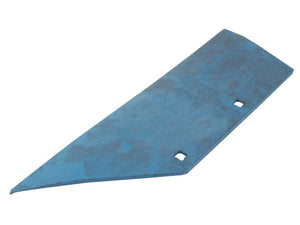 A blue, flat, triangular metal piece with two square holes near one side on a white background; perfect for LH fitting in Sparex Fasteners or any 400mm structures. Product Name: Wing 400mm - LH (Lemken), Model Number: 3352221, and Sparex Part Number: S.127441