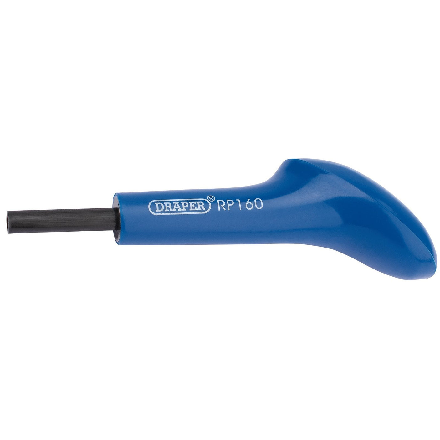 A blue Draper Pin Setting Tool - RP160 with a black blade, essential for achieving smooth finishes on paneling and wallboards.