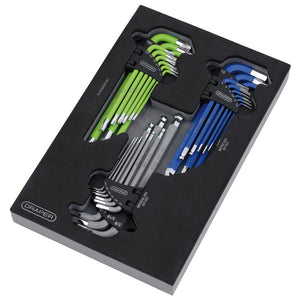 Draper TX-STAR®, Imperial & Metric Ball End Hex Key Sets in EVA Storage Tray (27 Piece)