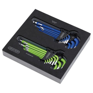 Draper TX-STAR® Metric Ball End Hex Key Sets in EVA Storage Tray (18 Piece)