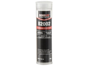 A 50g tube of BondLoc B2002 - Aluminium Epoxy Stick from Sparex (Part Number: S.128793) features a white screw cap. The light grey putty, made in the UK, is designed for bonding, reinforcing, and repairing purposes.