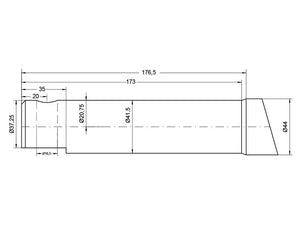SHW Loader Tine - Straight 1160mm, (Round) To fit as: GR42L1160 | S.128992 - Product Image 2