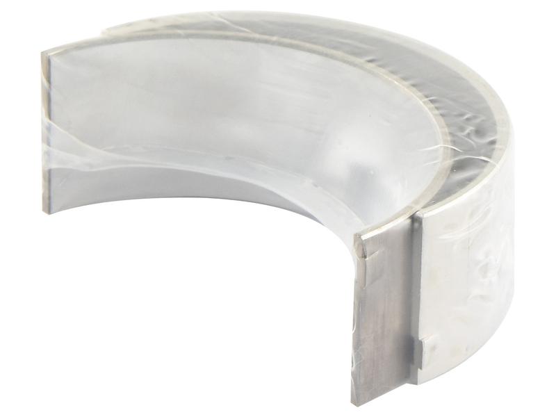 A Conrod Bearing +0.010'' (0.25mm) with a smooth interior surface, partially wrapped in a translucent protective covering, Sparex Part Number S.129245 by Sparex.