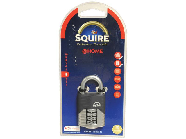 Squire 40 COMBI Vulcan Combination Padlock, Body width: 40mm (Security rating: 4) | S.129907 - Product Image 1