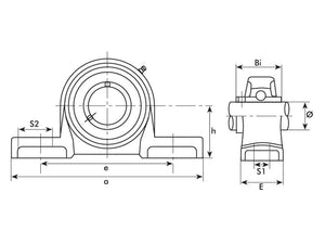NTN SNR Two-Bolt Pillow Block Bearing (UCPX06) | S.130006 - Product Image 3