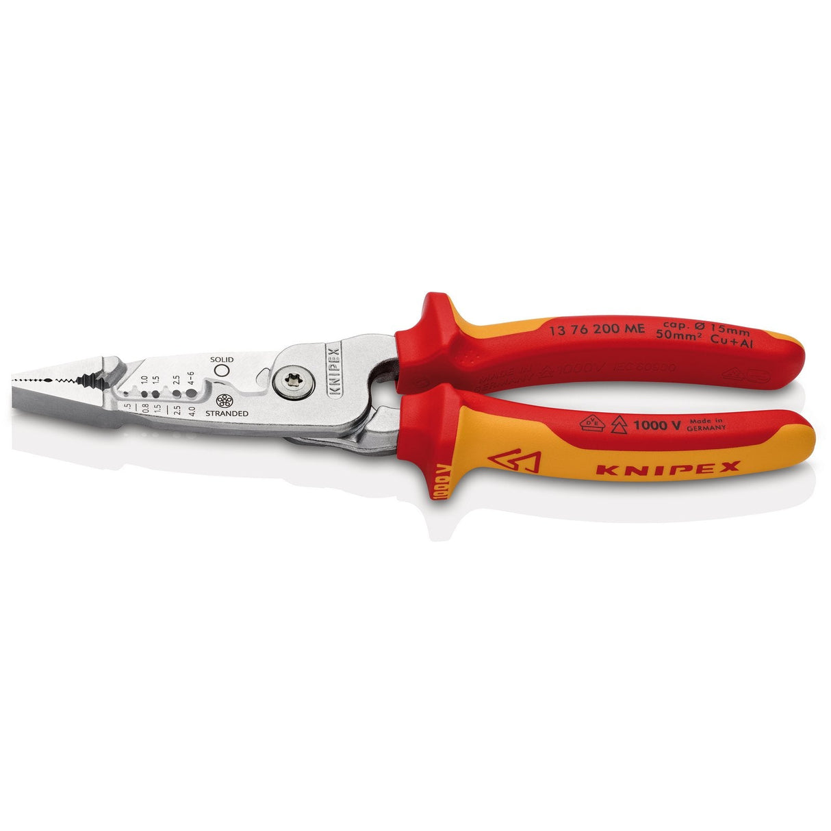 Draper Knipex 13 76 200 Me Wire Stripper Metric Version Insulated With Multi-Component Grips, Vde-Tested Chrome-Plated 200mm - 13 76 200 ME - Farming Parts