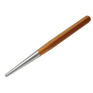 The Draper Long Taper Pin Punch, 5 X 225mm - 99L features an orange handle and a silver tapered tip, expertly crafted from air-hardened chrome vanadium steel for lasting durability.