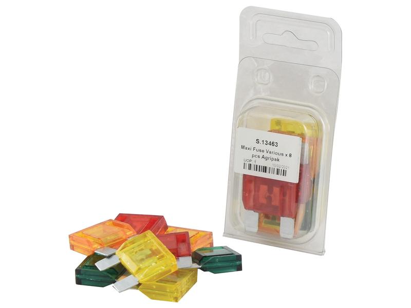 Sparex Agripak Maxi Blade Fuse Set 2050A Assorted 8pcs | S.13463