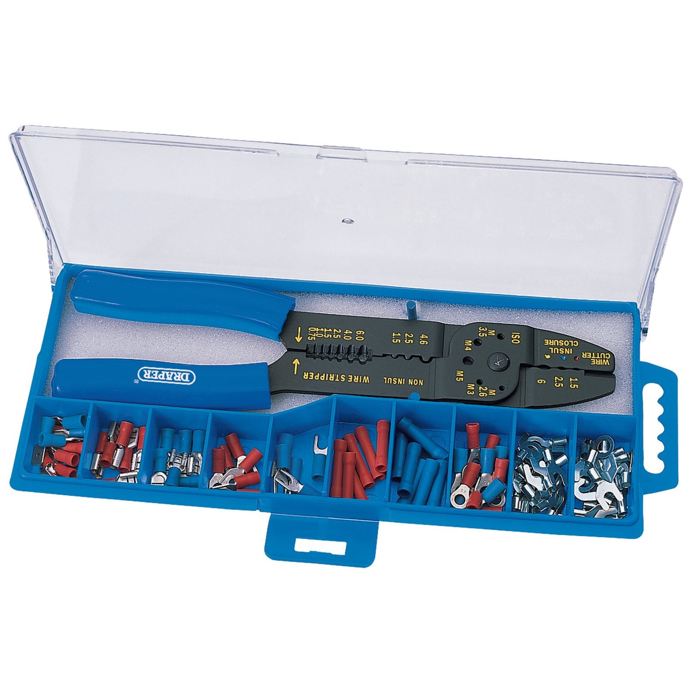 Draper 5 Way Crimping Tool & Terminal Kit, 240mm - CT-K - Farming Parts