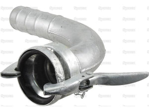 90° Coupling with Hose End - Female 4'' (108mm) x4'' (102mm) (Galvanised) - Sparex Part No. S.136641